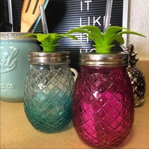 Pineapple mason jar cups